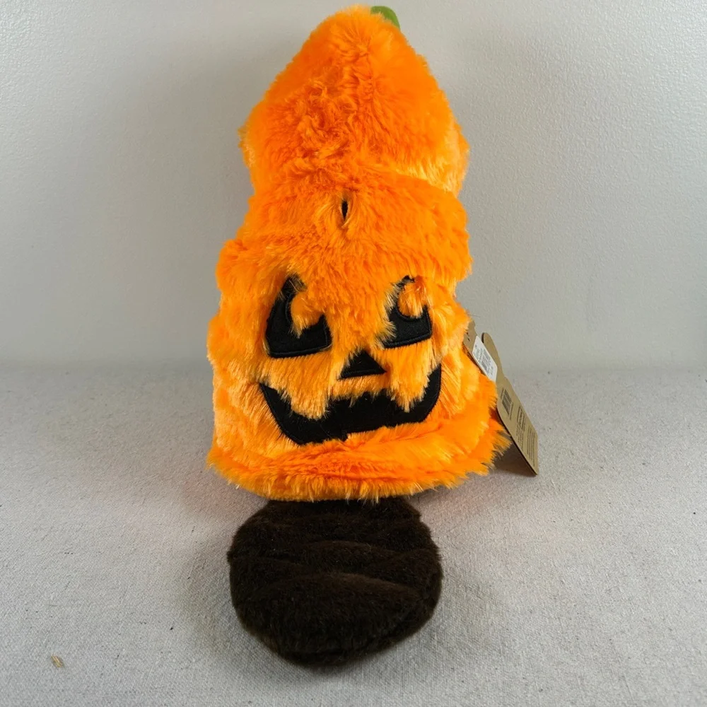 Pumpkin Halloween Costume for Small Dog Fuzzy Orange Hoodie